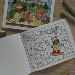 Fall-Winter Edition Coloring Book with Bear Illustrations - Bobbie Goods - New